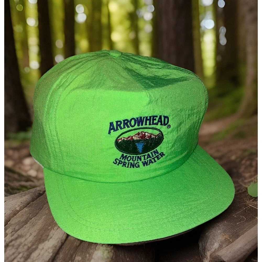 Arrowhead Mountain Spring Water Colorado Leisure Sports Vintage Neon Green Hat